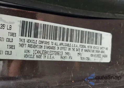 2014 Jeep Compass Sport z USA, uszkodzony, nr VIN 1C4NJCBA1ED720613